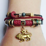 SALE 20% OFF 12 Zodiac Signs Charm Bracelet. Boho Style Multilayer Horoscope Bracelet Leather & Hemp & Wood Beads