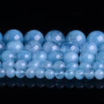 Natural Aquamarine Loose Beads For DIY Jewelry Making 6mm-12mm about 15" Strand
