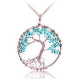 Tree Of Life Pendant Necklace. Choice of Natural Gemstones.