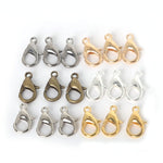 10/12/14/16mm 100pcs Metal Lobster Clasps Hooks Silver/Gold/Rhodium/Gun Black/Bronze Lobster Clasps Hooks For Jewelry Making Finding DIY Necklace