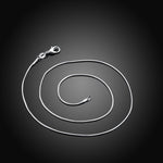 10pcs/lot Wholesale 925 Sterling Silver Plated Necklace Snake Chain 1mm Necklace 16 18 20 22 24"