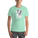 Curious Funny Dachshund T-Shirt Short-Sleeve Unisex