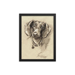 Dachshund Art Print Portrait • Wood Framed Poster On Matte Paper • Doxie-7 Poster.