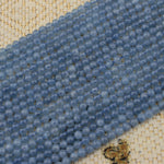 Natural Aquamarine Gemstone Beads. Round Beads For DIY Jewelry Making. Strand 15"