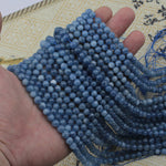 Natural Aquamarine Gemstone Beads. Round Beads For DIY Jewelry Making. Strand 15"